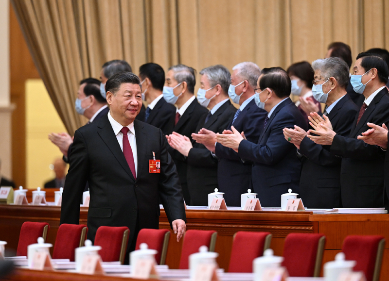 3月5日，第十四屆全國人民代表大會第一次會議在北京人民大會堂開幕。這是習近平步入會場。.jpg